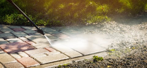 Before and after pressure washing
